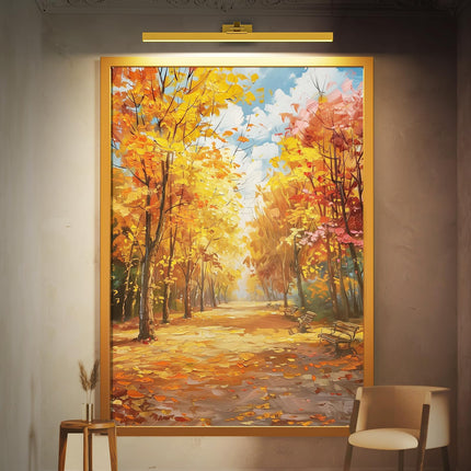 Wall Picture Light, 24in Battery-Powered Gallery Light for Artwork, CCT Dimmable Rechargeable Battery Wall Lamp with Remote Control for Living Room, Gallery, and Dartboard (Gold)