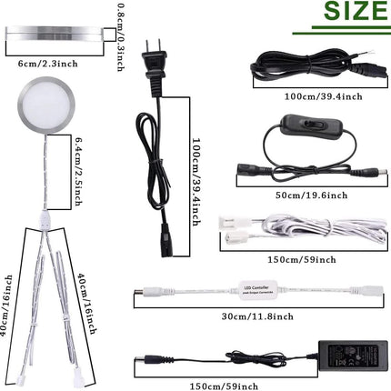 Linkable Under Cabinet LED Lighting 12V Dimmable Puck Lights with Wireless RF Remote Control, Hardwired & Wall Plug in for Kitchen Mood Lighting,Warm White