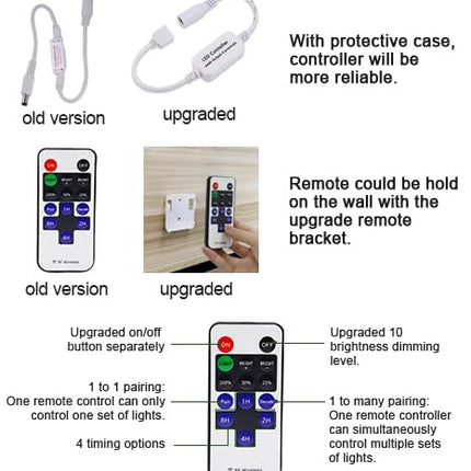 Linkable Under Cabinet LED Lighting 12V Slim Aluminum Dimmable Puck Lights Direct Wired with RF Remote Control for Kitchen Lighting(6pack,Daylight White)