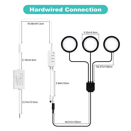 3 Pack Smart Under Cabinet Lights Hardwired,Dimmable LED Light for Kitchen Under Cabinet with Alexa Google Remote APP Control for Under Counter Lights for Cabinet Closets(Cold White)