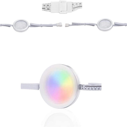 Under Counter LED Light Kit, RGBWW Under Cabinet Lighting, 10 Packs Colored Cabinet Lights with Wireless 40-Key IR Dimmable Remote Control (10 Lights)