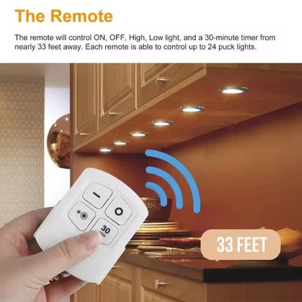 6 LED Light Set with Remote - Warm White for Cabinets & Displays