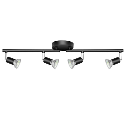 Kitchen Lights,Ceiling Lighting Kits, Swivelling Ceiling Spotlight for Bedroom, Kitchen and Living Room(GU10 LED Bulbs not Included) (4 Way Black)
