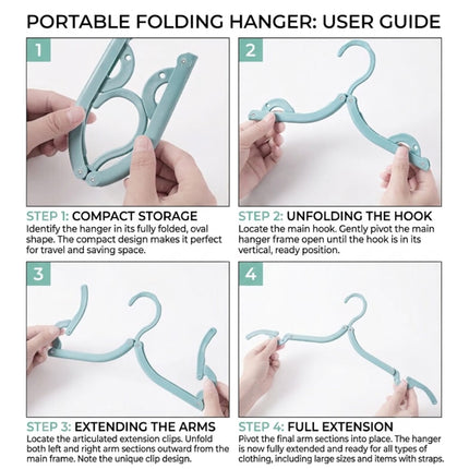 19 Pcs Portable Travel Folding Anti-Slip Clothes Hangers with Storage Bag & Pegs-GREY