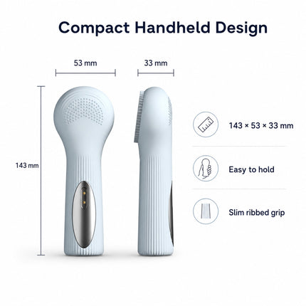 Silicone Facial Cleansing Brush Sonic Vibration Heating Waterproof Rechargeable-BEIGE