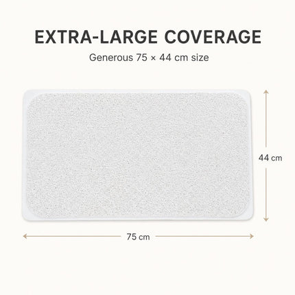 2 Pack Non-Slip Loofah Shower Mats 75x44cm Bathroom Bath Mat Machine Washable with Suction Caps Quick Drain
