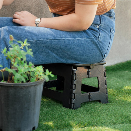 Stool Portable Plastic Foldable Chair Outdoor Bathroom Kitchen Adult Kids Black