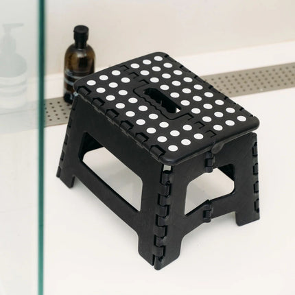 Stool Portable Plastic Foldable Chair Outdoor Bathroom Kitchen Adult Kids Black