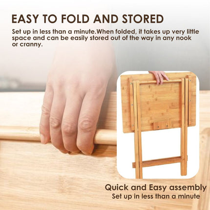 Foldable Bamboo Laptop Table, Bed Tray & Snack Table – Portable & Space-Saving