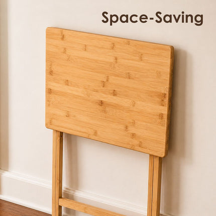 Foldable Bamboo Laptop Table, Bed Tray & Snack Table – Portable & Space-Saving