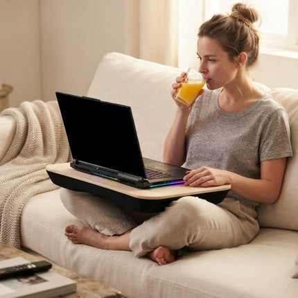 Portable Bamboo Laptop Lap Desk, Bed Tray Table & Workstation for Home, Office, Study & Travel