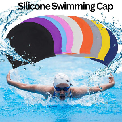 Silicone Swimming Cap Large Waterproof Swim Hat for Long Hair Men Women Adults