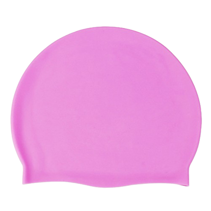 Silicone Swimming Cap Large Waterproof Swim Hat for Long Hair Men Women Adults-Pink