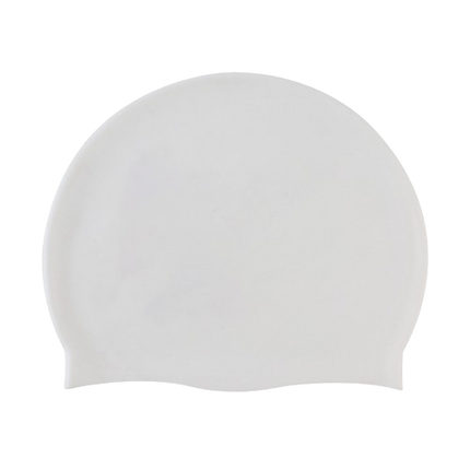 Silicone Swimming Cap Large Waterproof Swim Hat for Long Hair Men Women Adults-White