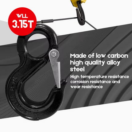 2SET 3.15T Sling Hook Heavy Duty Hammerlock/Slip Hook Kit With Swivel Winch & Safety Latch-Black