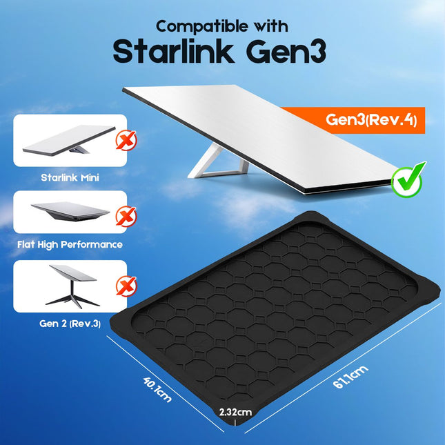 Silicone Cover for Starlink Gen 3 Standard, Waterproof Protective Case, Anti-Scratch, Sand & Hail Protection, Black