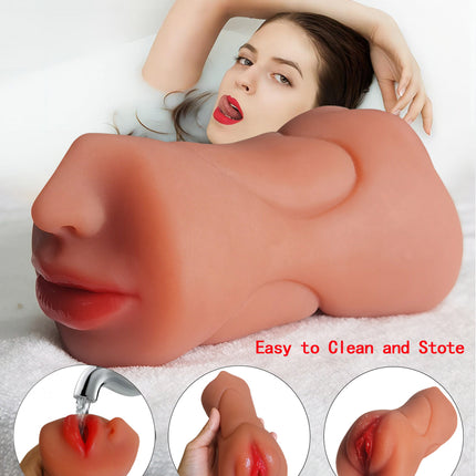 3 in 1 Male Masturbator Adult Sex Toys with Realistic, Men'S Pocket Stroker Toy
