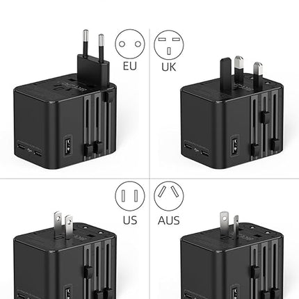 Universal International Power Adapter 2 USB-C &1 USB A