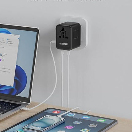 Universal International Power Adapter 2 USB-C &1 USB A