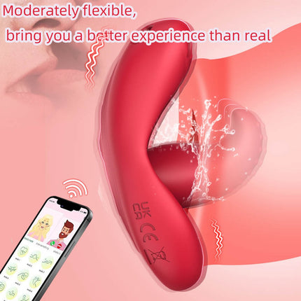 Vibrator - Dildo - Dildo Vibrator for Women | Vibrating Toy for Women with Remote Control - Vibrating Panties as a Gift for Long-Distance Relationships - Sucking and Thrusting Sensory Vibrating Toy - APP Remote Control