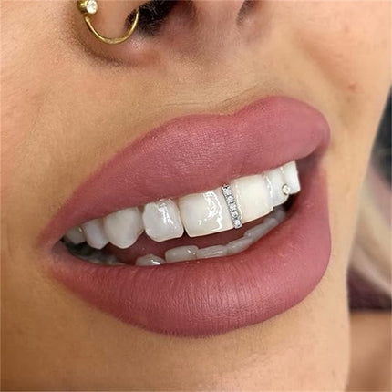 6Pcs 18K Gold Plated Hip Hop Teeth,Hip Hop Teeth Grillz Set for Men Women,Hip Hop Grills for Your Teeth Top and Bottom,Rapper Costume Cosplay Teeth Jewelry and Accessories