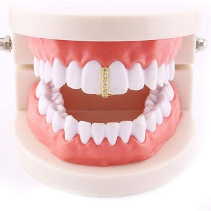 6Pcs 18K Gold Plated Hip Hop Teeth,Hip Hop Teeth Grillz Set for Men Women,Hip Hop Grills for Your Teeth Top and Bottom,Rapper Costume Cosplay Teeth Jewelry and Accessories