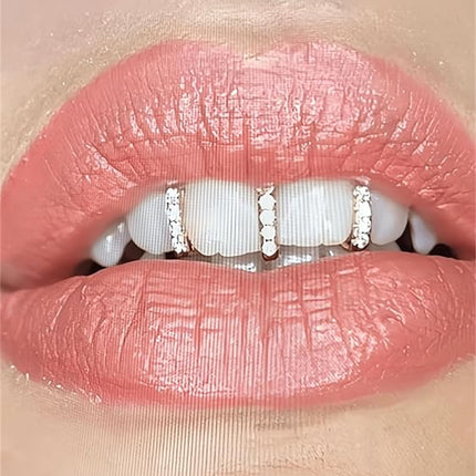 6Pcs 18K Gold Plated Hip Hop Teeth,Hip Hop Teeth Grillz Set for Men Women,Hip Hop Grills for Your Teeth Top and Bottom,Rapper Costume Cosplay Teeth Jewelry and Accessories