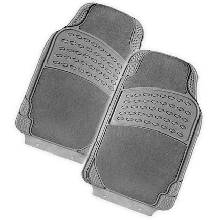 Colossus 2 Piece Rubber/Carpet Car Mat Grey