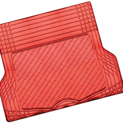 ALUMINIUM LOOK 1-Piece Boot Mat - RED [Rubber/Aluminium Look]