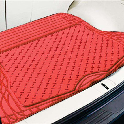 ALUMINIUM LOOK 1-Piece Boot Mat - RED [Rubber/Aluminium Look]