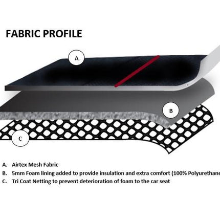 Universal 60/25 Airbag Front Seat Cover Nobody Rides For Free - Red