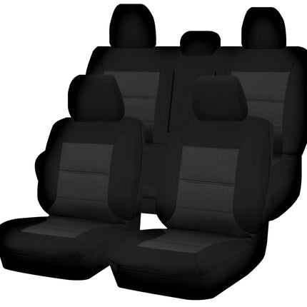 Seat Covers for MITSUBISHI TRITON FR MQ SERIES 01/2015 - ON DUAL CAB UTILITY FR BLACK PREMIUM