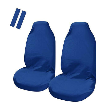 Universal Pulse Throwover Front Seat Covers - Bonus Seat Belt Buddies | Blue
