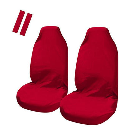 Universal Pulse Throwover Front Seat Covers - Bonus Seat Belt Buddies | Red