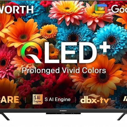 SKYWORTH Q6600H 60" - QLED+ 4K Smart Google TV, Gen 5 Quantum Dot, 120Hz Refresh Rate, AI-Powered Picture, Dolby Audio DBX-tv Audio, Voice Control, Screen Casting, HDR, Eco-Friendly Design