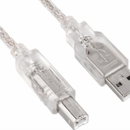 ASTROTEK USB 2.0 Printer Cable 2m - Type A Male to Type B Male Transparent Colour CBUSBAB2M CB8W-UC-2001AB