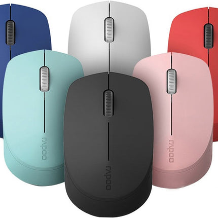 RAPOO M100 2.4GHz & Bluetooth 3 / 4 Quiet Click Wireless Mouse Blue - 1300dpi Connects up to 3 Devices, Up to 9 months Battery Life