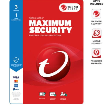 TREND MICRO Micro Maximum Security (3 Device)  Retail Mini Box Auto Renew