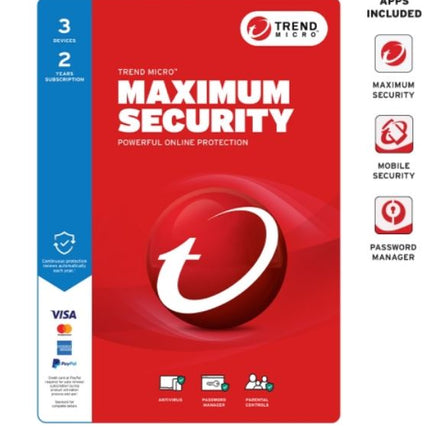 TREND MICRO Micro Maximum Security (3 Device) 2Yr Retail Mini Box Auto Renew