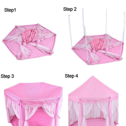 Princess Indoor Playhouse Toy Play Tent for Kids Toddlers with Mat Floor and Carry Bag (Pink)