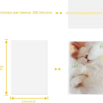 100 Packs Photocard Sleeves, 200Microns Kpop (Unsealable)