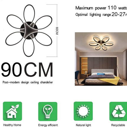 Modern LED Chandelier Light Fixture (90 cm)
