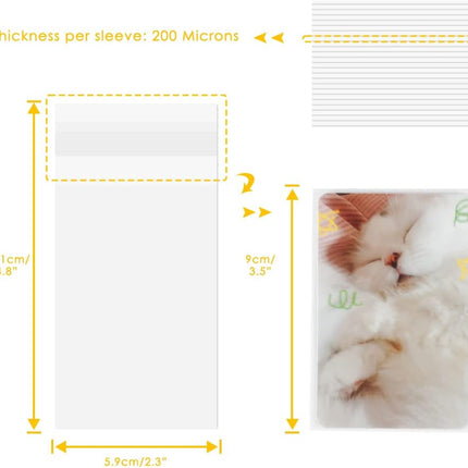 100 Packs Photocard Sleeves, 200Microns Kpop (Sealable)