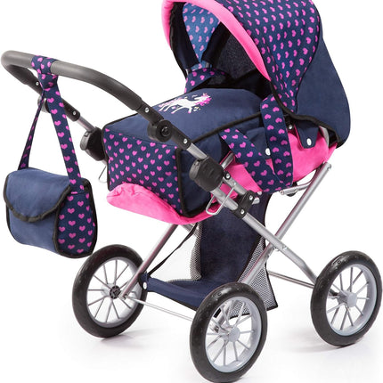 Baby Doll City Star Pram in Polka Dots, Blue and Pink