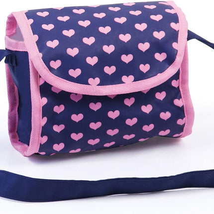 Trendy Dolls Pram, Foldable with Height-Adjustable Handle, Blue and Pink