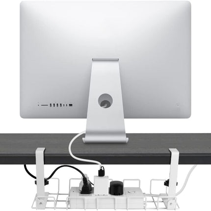 2 pack Under Desk Cable Management Tray, White