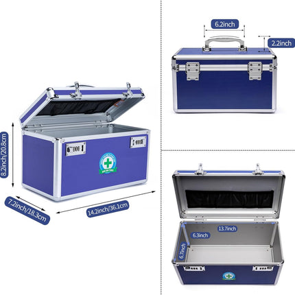 Locking Combination Medicine Box (Blue/Large)