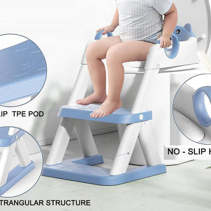 Potty Training Seat Ladder, Kids Boys Girls, Blue