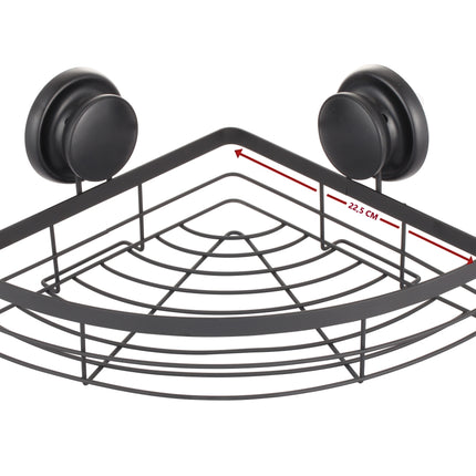 2 Pack Round Corner Shower Caddy Shelf Basket Rack with Premium Vacuum Suction Cup No-Drilling for Bathroom and Kitchen