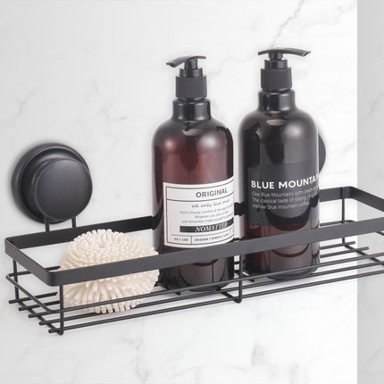 2 Pack Rectangular Corner Shower Caddy Shelf Basket Rack with Premium Vacuum Suction Cup No-Drilling for Bathroom and Kitchen